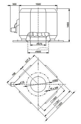 Systemair DVV 1000D4-6-XM/F400 Systemair DVV 1000D4-6-XM/F400