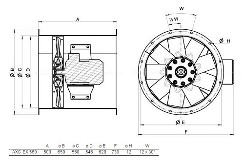 Systemair AXC-EX 560-9/20°-4 Systemair AXC-EX 560-9/20°-4