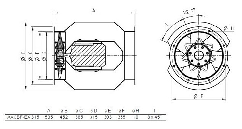 Systemair AXCBF-EX 315-7/30°-2 Systemair AXCBF-EX 315-7/30°-2