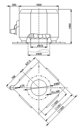 Systemair DVV 1000D4-8-XP/F400 Systemair DVV 1000D4-8-XP/F400