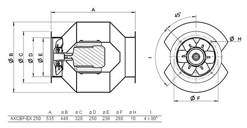 Systemair AXCBF-EX 250-6/28°-4 Systemair AXCBF-EX 250-6/28°-4