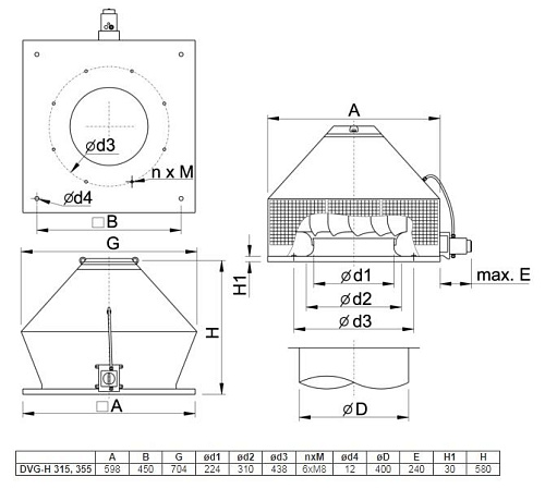 Systemair DVG-H 355D6/F400 Systemair DVG-H 355D6/F400