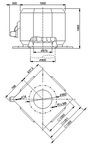 Systemair DVV 1000D6-8-XM/F400 Systemair DVV 1000D6-8-XM/F400